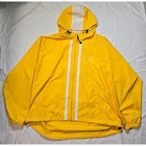 Vintage 90's Chaps Ralph Lauren Size XL Yellow Raincoat Full Front Zip Hood